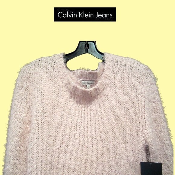 Calvin Klein Jeans NEW Textured Crewneck Mohair Pullover Sweater M - Picture 2 of 11
